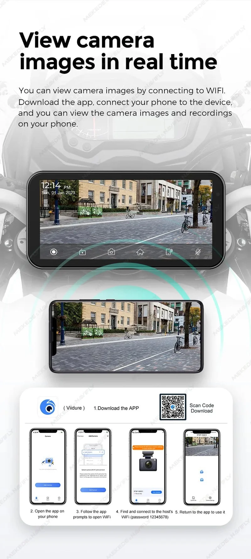 Tragbares 6.25-Zoll-IP67-wasserdichtes Motorrad-GPS-Navigationssystem, kabelloses Carplay, Android Auto, DVR, Fahrtenrekorder, Moto-Monitor, WIFI