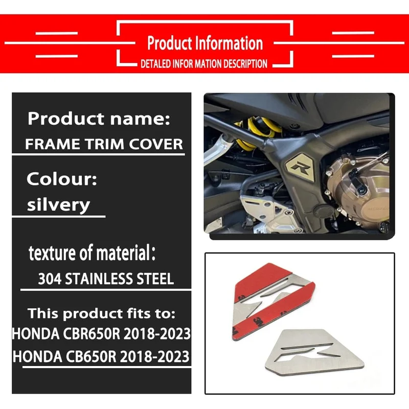 FÜR HONDA CBR650R CB650R CBR 650R CB 650R 2018 2019 2020 2021 2022 2023 Motorrad zubehör Rahmen trim abdeckung edelstahl