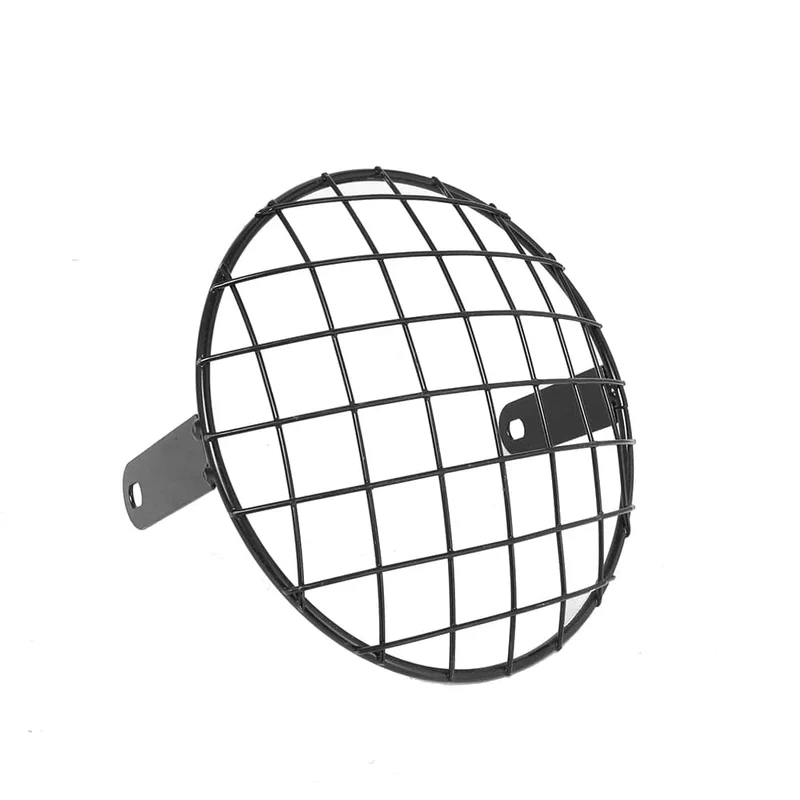 7 ZOLL Neue Metall Retro Motorrad Scheinwerfer Schutz Abdeckung Fit Für Universal Harley Triumph Honda Scheinwerfer Mesh Grille Lampenschirm