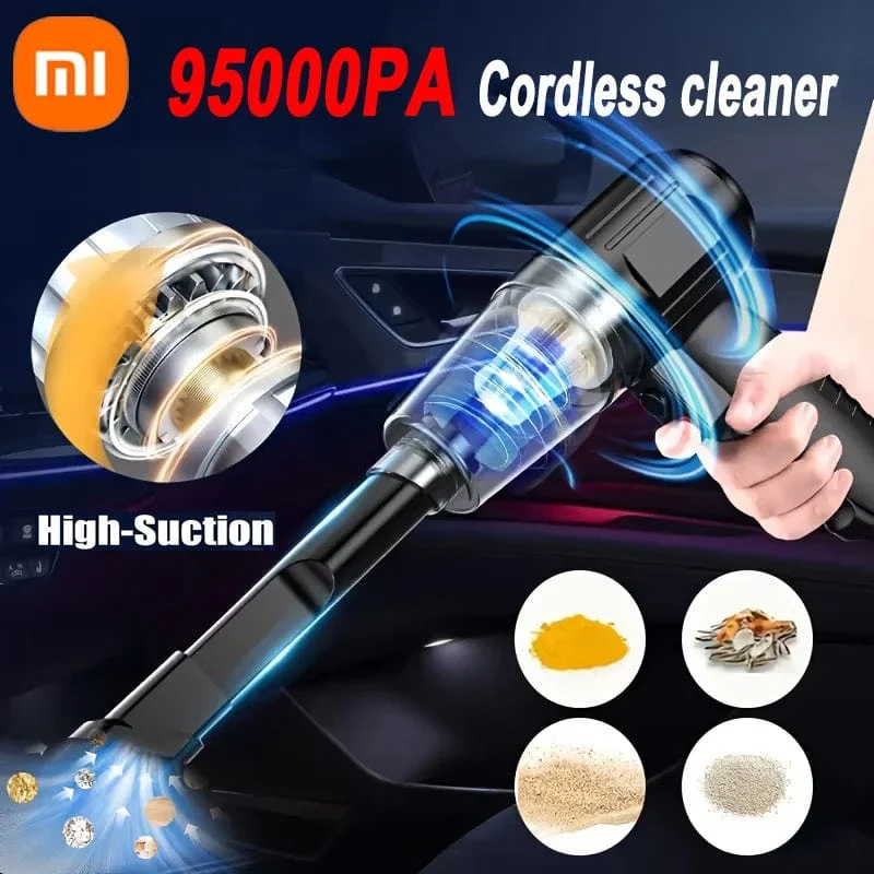 Xiaomi 95000PA Kabelloser Autostaubsauger Tragbarer Handstaubsauger Typ C Wiederaufladbarer Haushaltsstaubsauger Kleine Tierhaarabsaugung