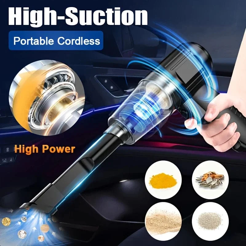 Xiaomi 95000PA Kabelloser Autostaubsauger Tragbarer Handstaubsauger Typ C Wiederaufladbarer Haushaltsstaubsauger Kleine Tierhaarabsaugung