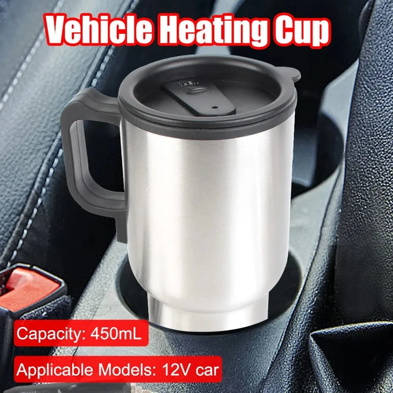 Camping Reise Wasserkocher Wasser Kaffee Milch Thermobecher Fahrzeug Heizbecher Elektroheizung Auto Wasserkocher 12V 450ml Edelstahl
