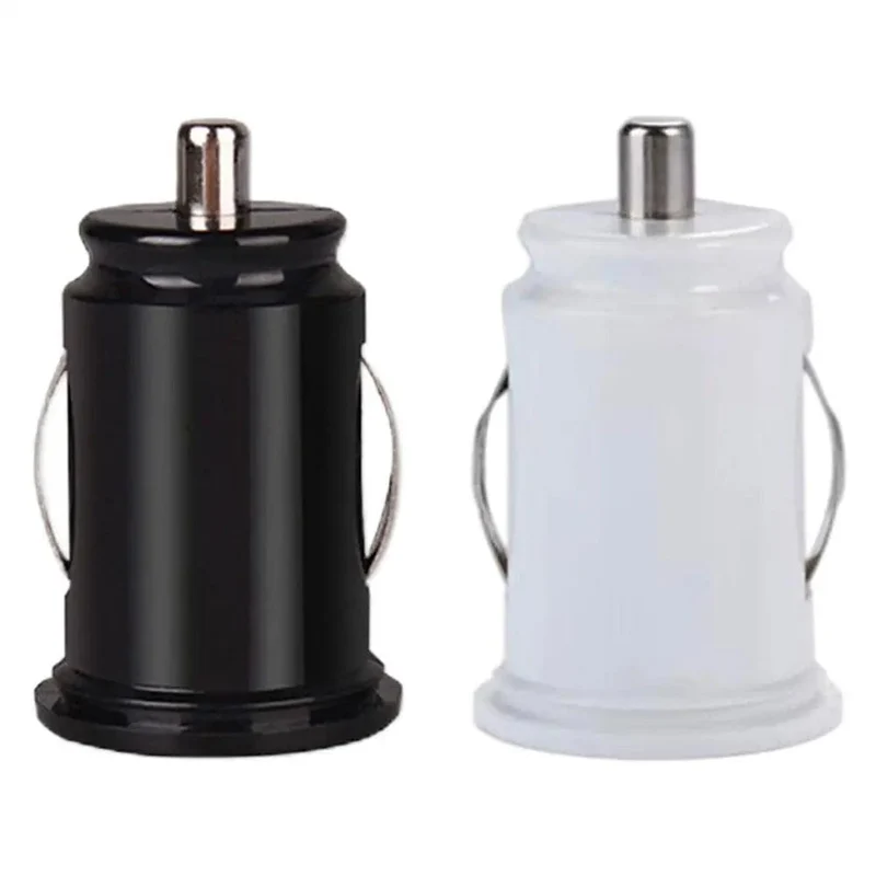 Autoladegerät, Telefonladegerät, kompakter Zigarettenanzünder-USB-Ladeadapter, 12-24 V, 2-Loch-USB-Schnittstelle für iPhone