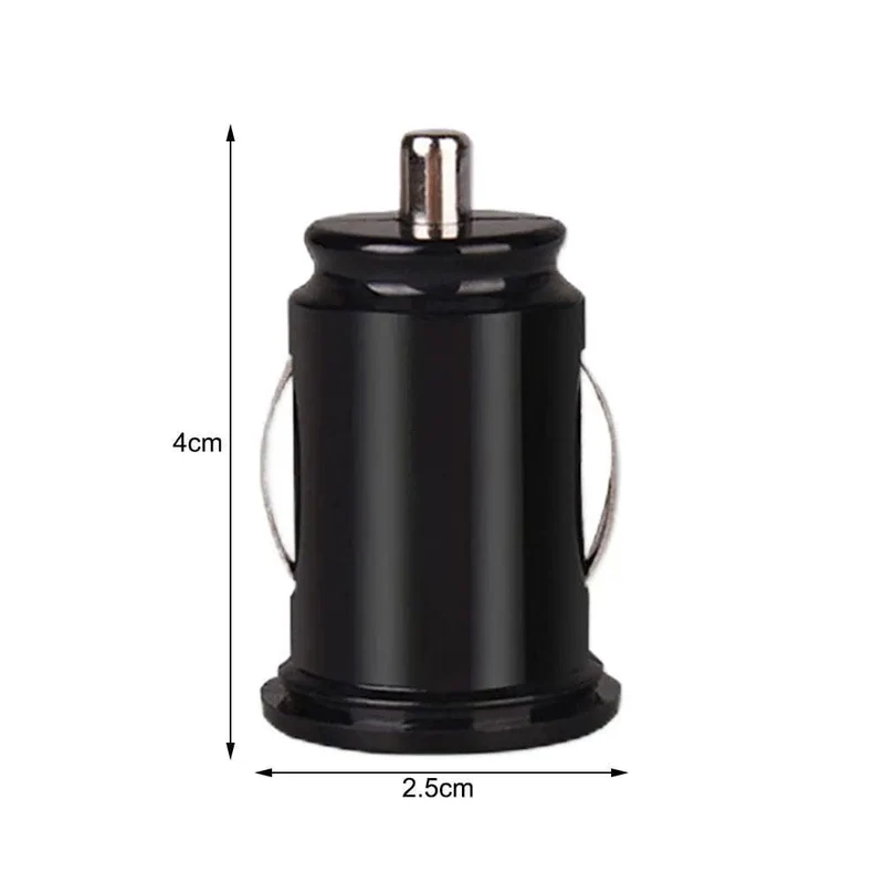 Autoladegerät, Telefonladegerät, kompakter Zigarettenanzünder-USB-Ladeadapter, 12-24 V, 2-Loch-USB-Schnittstelle für iPhone