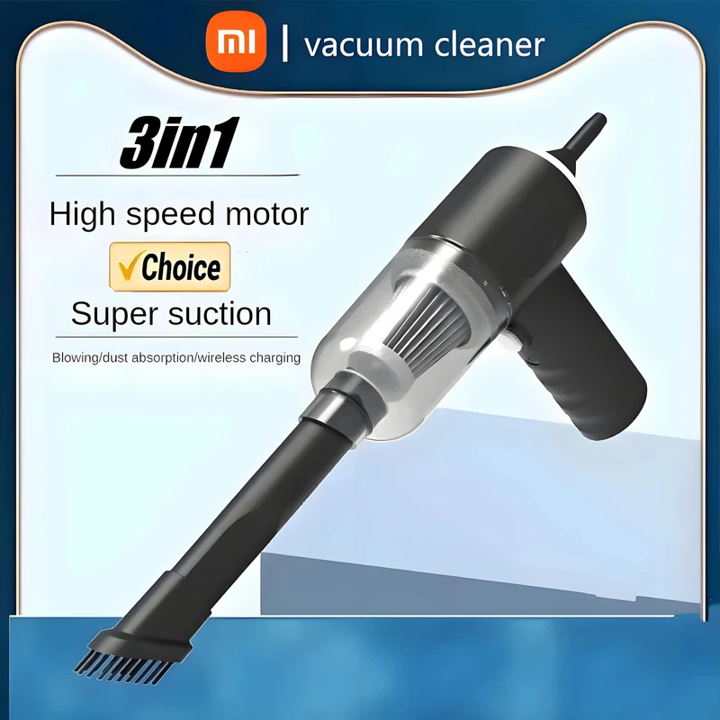 Xiaomi Tragbarer Autostaubsauger Saug- und Blasfunktion Integriertes kabelloses Laden 180W Hochleistungs-Handstaubsauger Auto