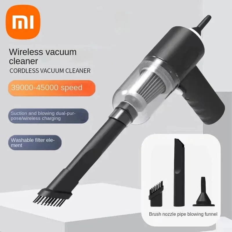 Xiaomi Tragbarer Autostaubsauger Saug- und Blasfunktion Integriertes kabelloses Laden 180W Hochleistungs-Handstaubsauger Auto