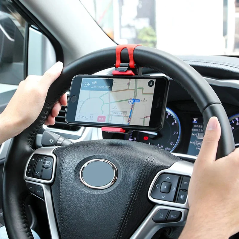 Universal Auto Halterung Auto Lenkrad Telefon Halter Clip Ständer Elastische Schnalle GPS Navigator Montieren Auto Telefon Halter