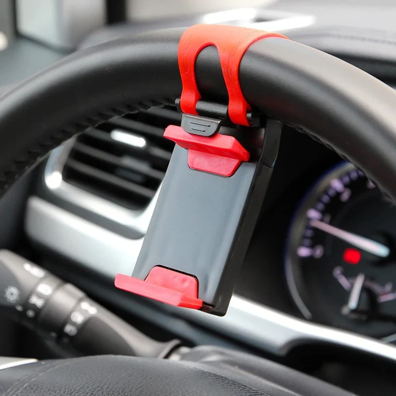 Universal Auto Halterung Auto Lenkrad Telefon Halter Clip Ständer Elastische Schnalle GPS Navigator Montieren Auto Telefon Halter