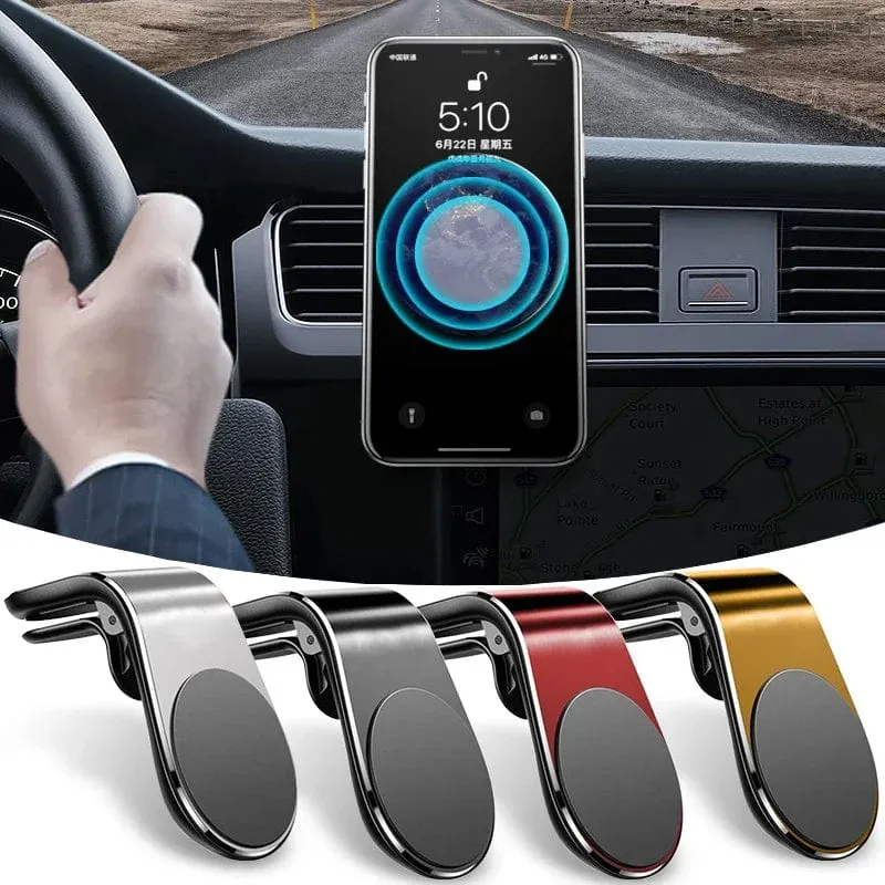 Magnetischer Telefonhalter Auto L-förmiger Handyhalter Auto Lüftungsschlitz Smartphone Mobiler Ständer Halterung Clip GPS Ständer Universalhalterung