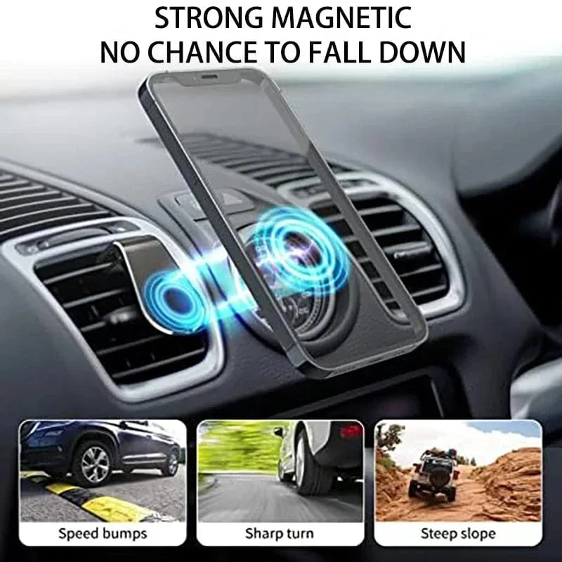 Magnetischer Telefonhalter Auto L-förmiger Handyhalter Auto Lüftungsschlitz Smartphone Mobiler Ständer Halterung Clip GPS Ständer Universalhalterung