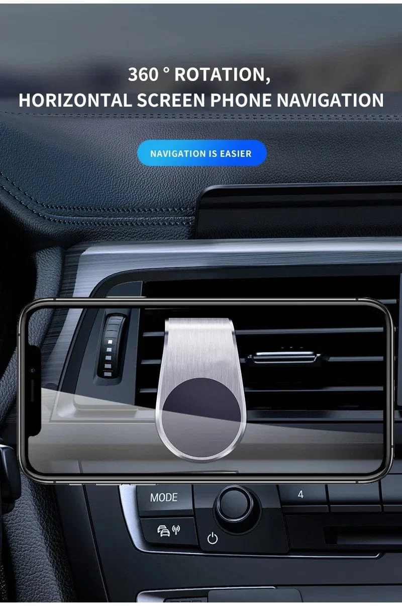 Magnetischer Telefonhalter Auto L-förmiger Handyhalter Auto Lüftungsschlitz Smartphone Mobiler Ständer Halterung Clip GPS Ständer Universalhalterung
