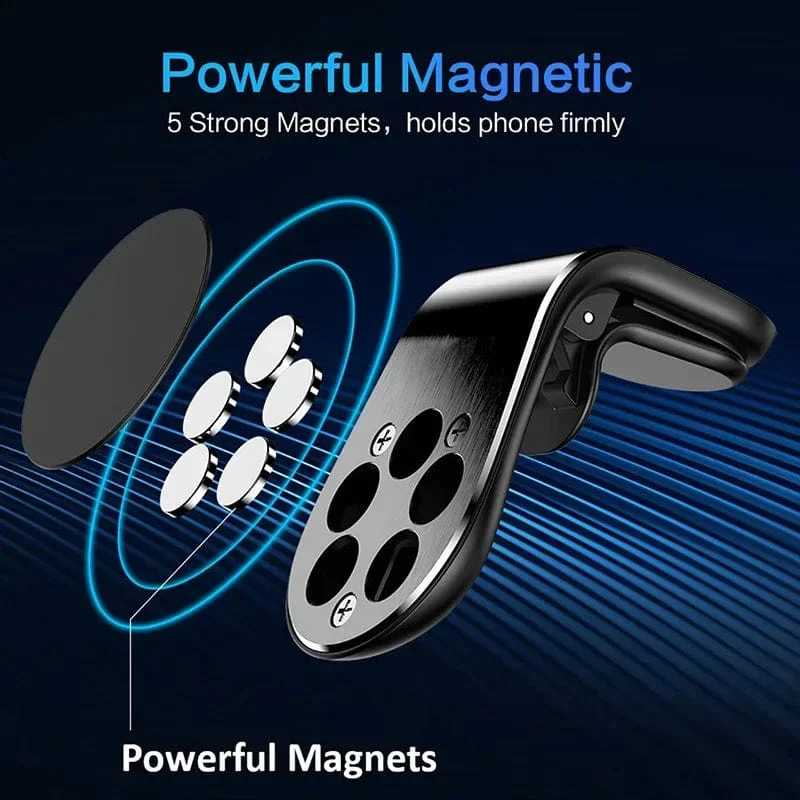 Magnetischer Telefonhalter Auto L-förmiger Handyhalter Auto Lüftungsschlitz Smartphone Mobiler Ständer Halterung Clip GPS Ständer Universalhalterung