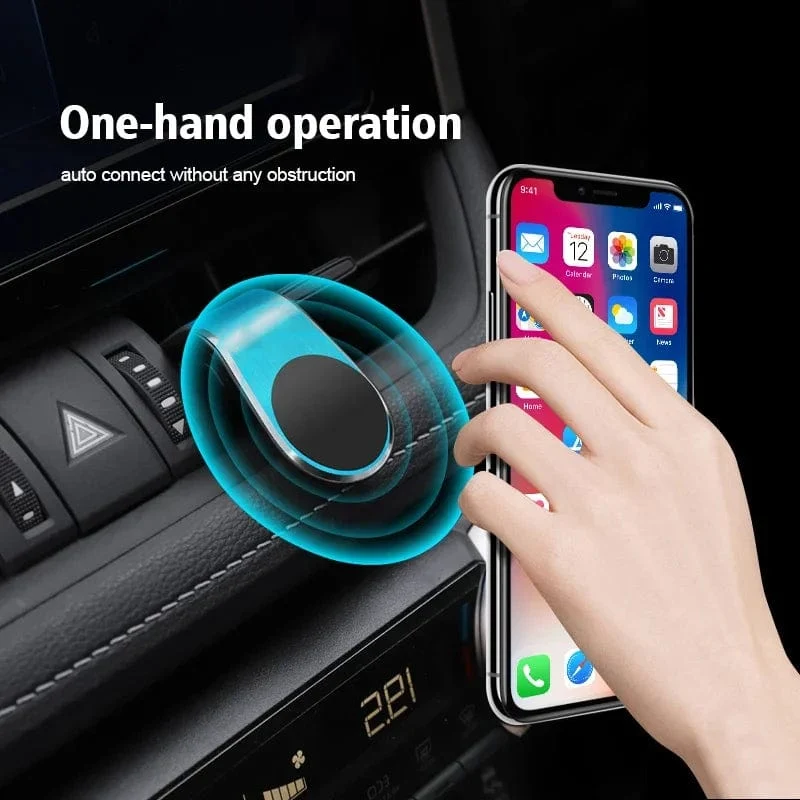Magnetischer Telefonhalter Auto L-förmiger Handyhalter Auto Lüftungsschlitz Smartphone Mobiler Ständer Halterung Clip GPS Ständer Universalhalterung