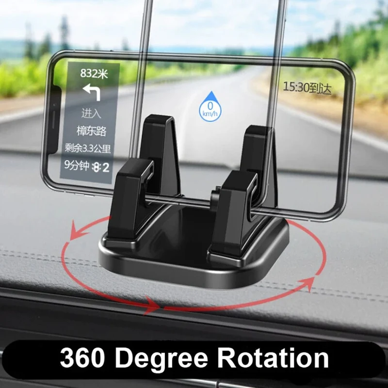 360 Grad drehbarer Autotelefonhalter, Armaturenbrett-Klebehalterung, einfache Handy-GPS-Halterung, Telefonunterstützung, Autozubehör