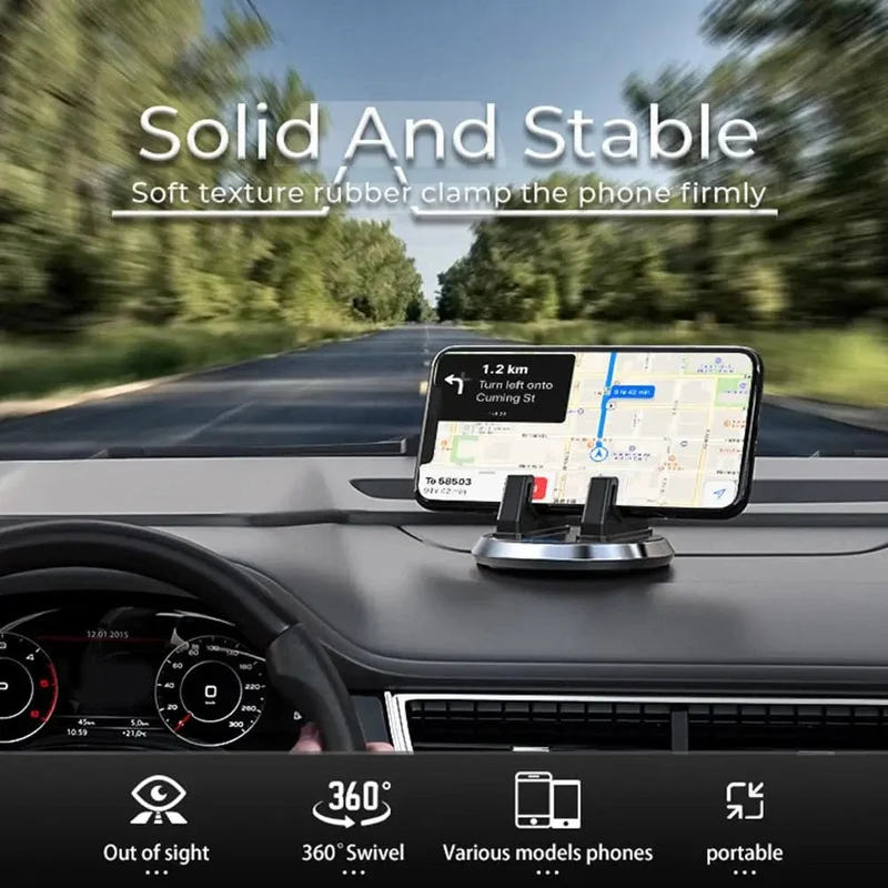 Autotelefonhalter steht drehbare Unterstützung Anti-Rutsch-Mobiltelefon 360-Grad-Halterung Armaturenbrett GPS-Navigation Universal-Autozubehör
