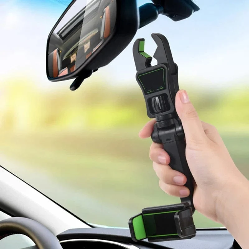 Rückspiegel-Telefonhalter fürs Auto, 360° drehbare Telefonhalterung, GPS-Halterung, universeller Autotelefonhalter für alle Smartphones