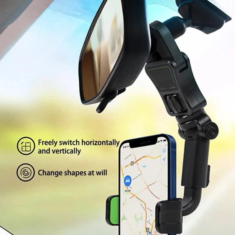 Rückspiegel-Telefonhalter fürs Auto, 360° drehbare Telefonhalterung, GPS-Halterung, universeller Autotelefonhalter für alle Smartphones