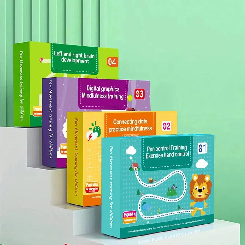 Wiederverwendbares Arbeitsbuch zum Nachzeichnen, magisches Übungsheft, Kontrolltrainingsbuch, Montessori-Zeichenunterricht, Schreibwaren für Kinder