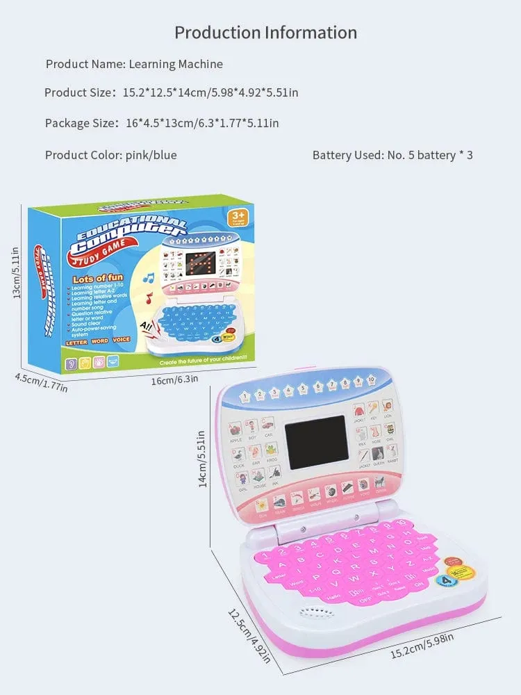 Lernmaschine Laptop Computer Kind Elektronische Vorschule Sprache Bildung Spielzeug Geschenk Kleinkind Kind Entwicklung Kognitive Fähigkeiten
