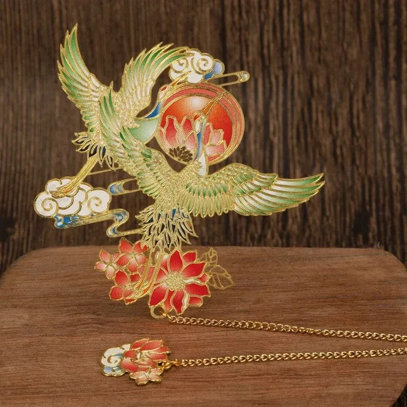 Luxuriöses Lesezeichen aus Metall im chinesischen Stil, Retro-Tierform, Schreibwaren, kreatives Geschenk, Lehrer, Schüler, Schule, Bürobedarf