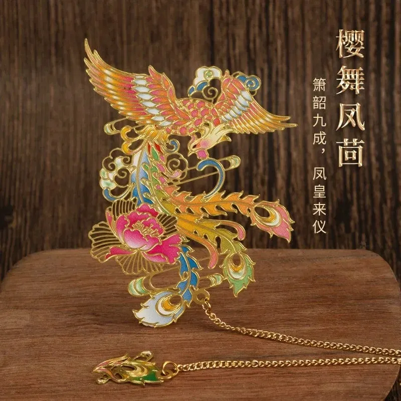 Luxuriöses Lesezeichen aus Metall im chinesischen Stil, Retro-Tierform, Schreibwaren, kreatives Geschenk, Lehrer, Schüler, Schule, Bürobedarf
