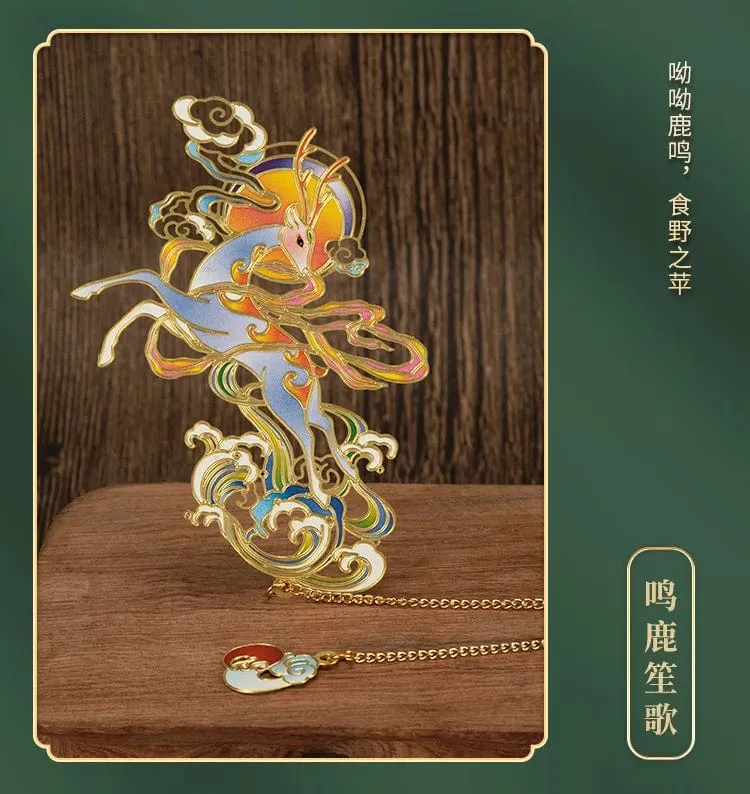 Luxuriöses Lesezeichen aus Metall im chinesischen Stil, Retro-Tierform, Schreibwaren, kreatives Geschenk, Lehrer, Schüler, Schule, Bürobedarf