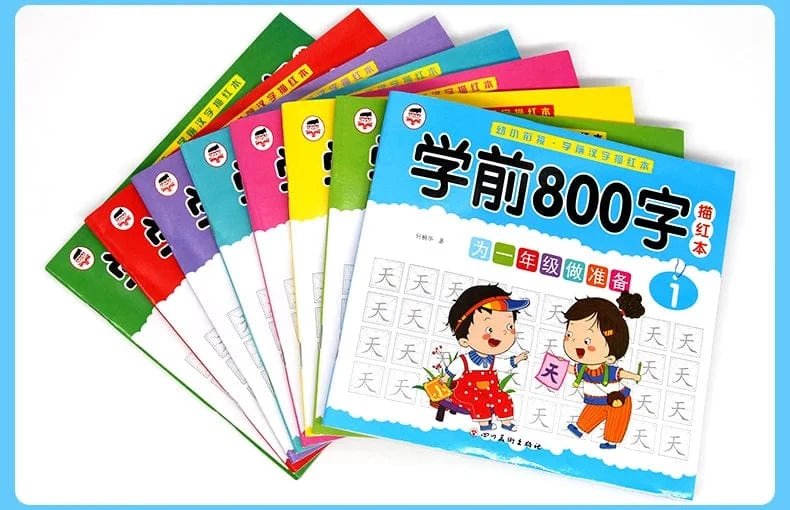 8 bücher/set Kinder Bleistift Chinesischen Tracing Rot 800-Charakter Vorschul Kinder Im Alter Von 3-6 Praxis Copybook Frühen bildung Buch