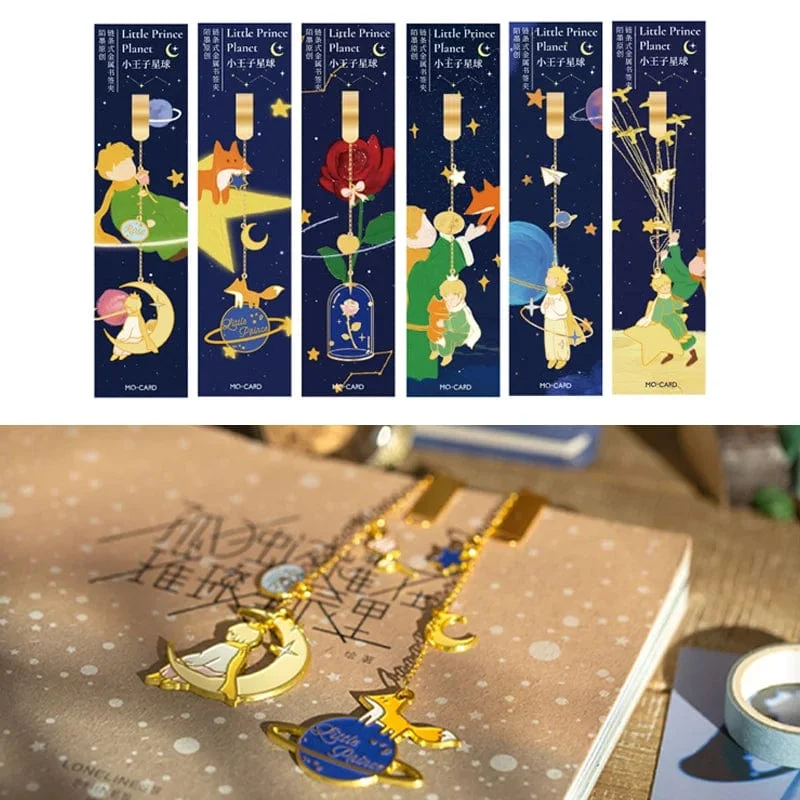 Der Kleine Prinz Planet Serie 12 Design Kette/Metall Lesezeichen Kreative Dekorative Bürobedarf Schüler Geschenk Lehrer Lesen