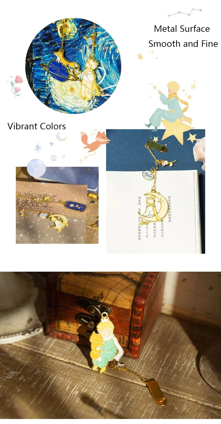 Der Kleine Prinz Planet Serie 12 Design Kette/Metall Lesezeichen Kreative Dekorative Bürobedarf Schüler Geschenk Lehrer Lesen