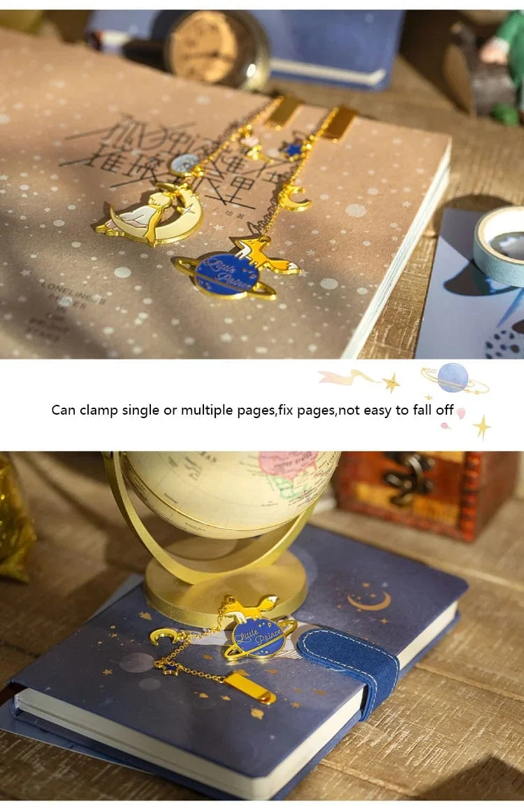 Der Kleine Prinz Planet Serie 12 Design Kette/Metall Lesezeichen Kreative Dekorative Bürobedarf Schüler Geschenk Lehrer Lesen