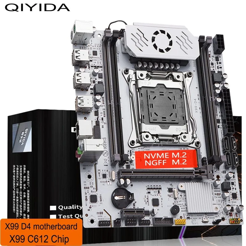 QIYIDA X99-Motherboard D4 LGA 2011 3 mit M.2-Steckplatz unterstützt X99 C612chip DDR4-Speicher SATA3.0 USB3.0 PCI16X