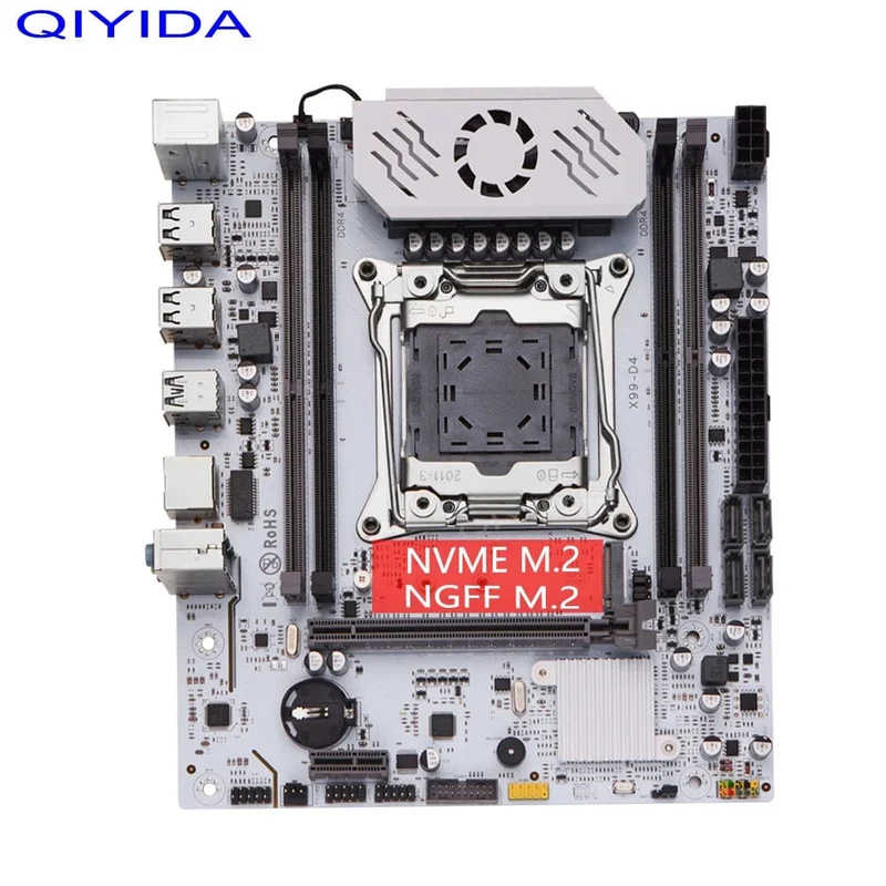 QIYIDA X99-Motherboard D4 LGA 2011 3 mit M.2-Steckplatz unterstützt X99 C612chip DDR4-Speicher SATA3.0 USB3.0 PCI16X