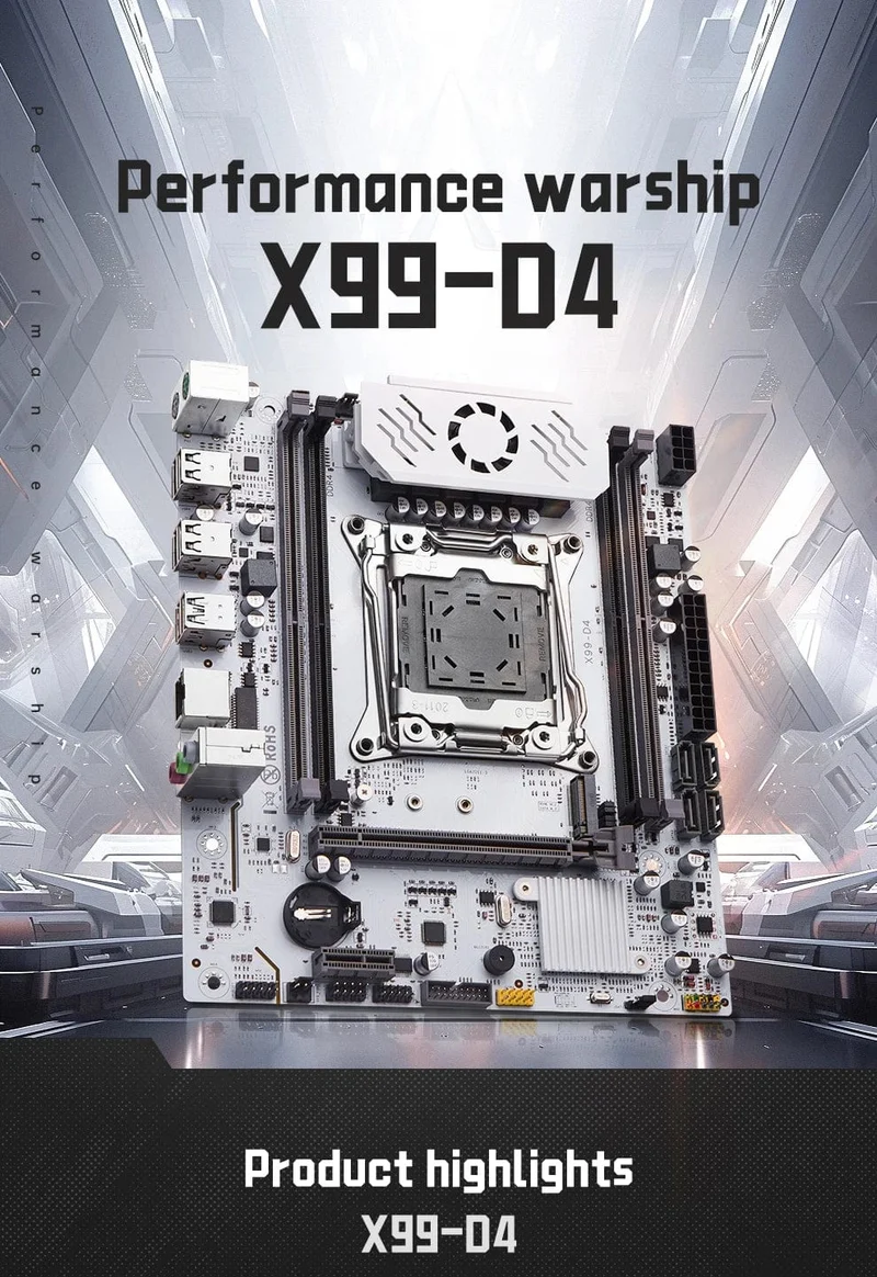 QIYIDA X99-Motherboard D4 LGA 2011 3 mit M.2-Steckplatz unterstützt X99 C612chip DDR4-Speicher SATA3.0 USB3.0 PCI16X