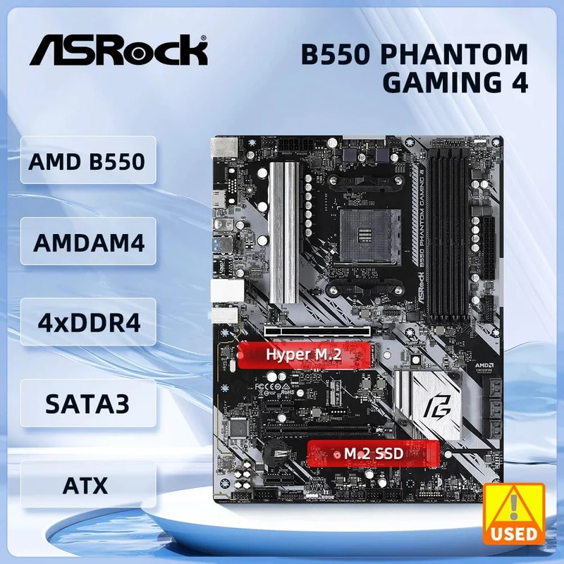 ASRock B550 PHANTOM GAMING 4 Motherboard AMD B550 Sockel AM4 unterstützt Ryzen 5 5500 5700G 4600GE 3400G CPU DDR4 128GB M.2 ATX