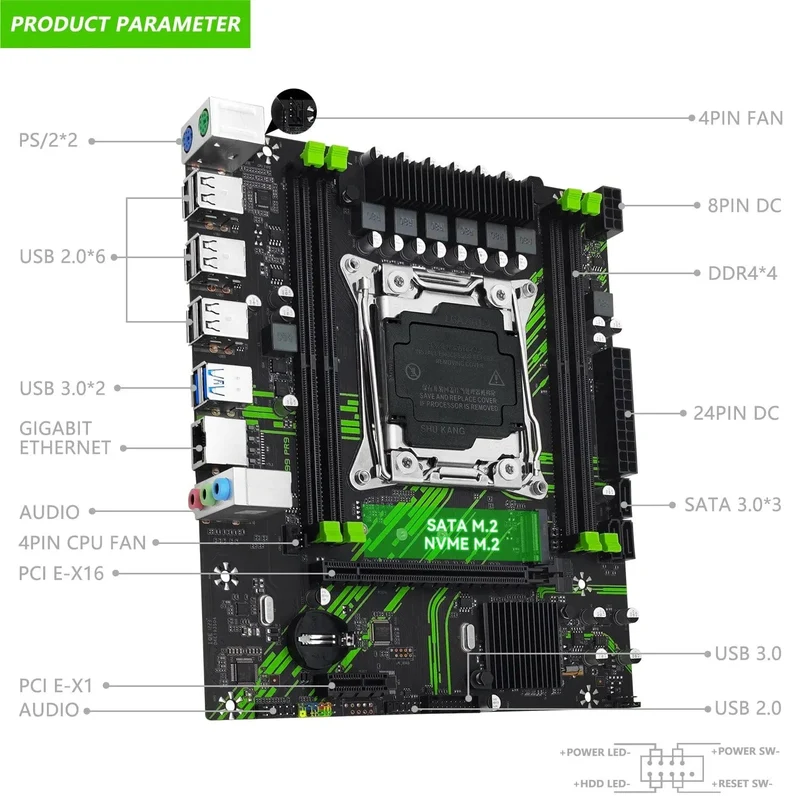 MACHINIST X99 Motherboard X99 PR9 Unterstützung LGA 2011-3 Intel Xeon E5 V3 & V4 CPU DDR4 RAM SATA/NVME M.2 Slot