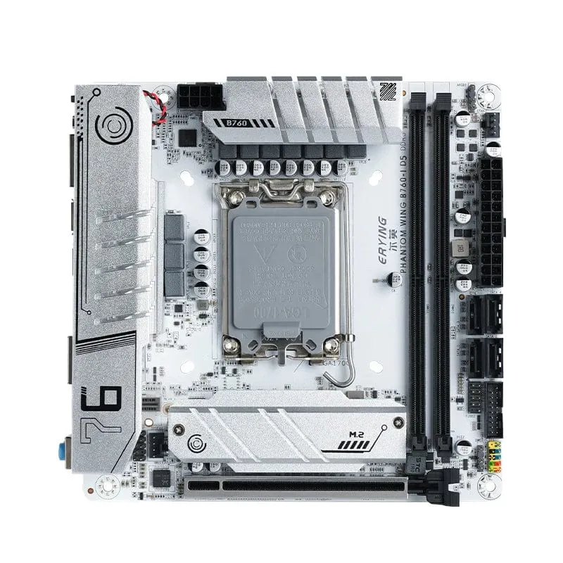 ERYING ITX B760i Gaming-Motherboard, ARGB, LGA 1700, 115x, unterstützt Core 12/13/14. i9/i7/i5/i3/Pentium, Dual Channel, DDR5 RAM, Weiß