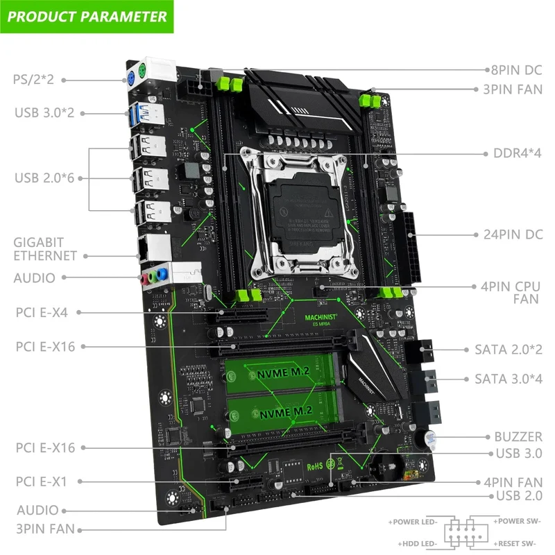 MACHINIST X99 MR9A Motherboard LGA 2011-3 Unterstützung Xeon E5 2667 2690 V4 2670 V3 CPU procesador Set DDR4 Speicher ATX Vier-kanal