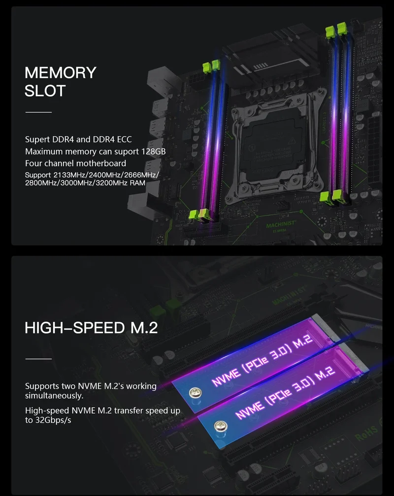 MACHINIST X99 MR9A Motherboard LGA 2011-3 Unterstützung Xeon E5 2667 2690 V4 2670 V3 CPU procesador Set DDR4 Speicher ATX Vier-kanal