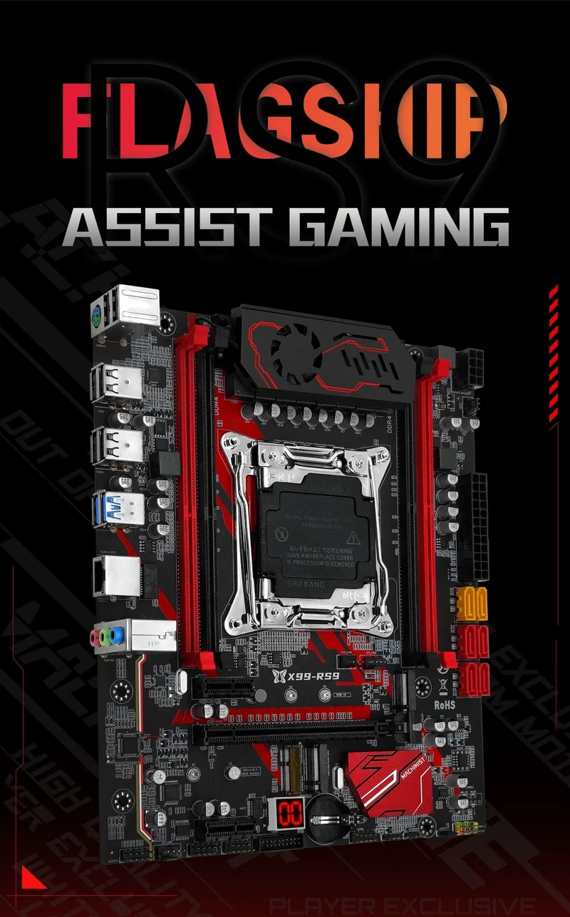 MACHINIST RS9 X99 Motherboard Combo Xeon E5 2640 V4 Kit LGA 2011-3 CPU DDR4 2*8G = 16GB RAM 2133MHz NVME M.2 USB 3.0 Vier Kanal