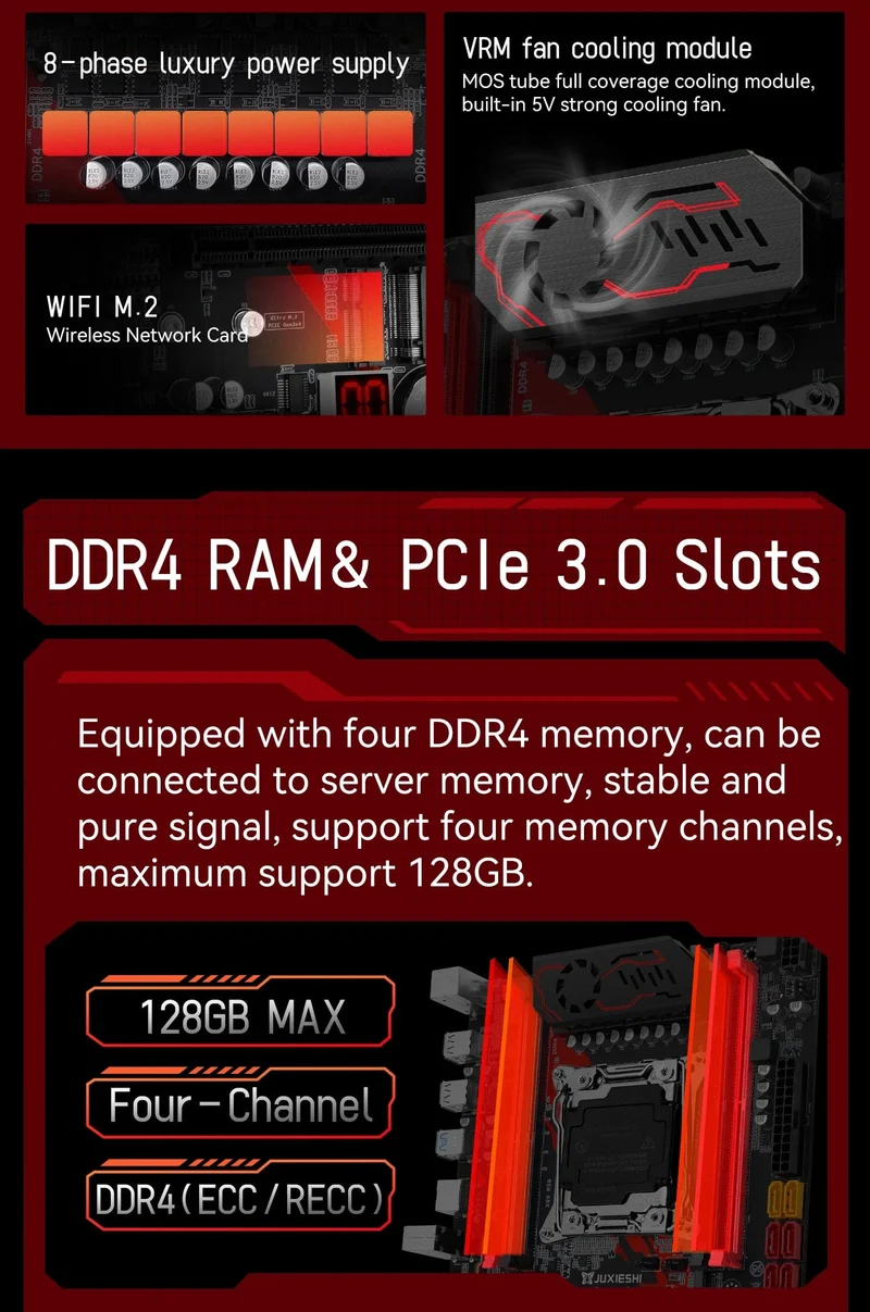 MACHINIST RS9 X99 Motherboard Combo Xeon E5 2640 V4 Kit LGA 2011-3 CPU DDR4 2*8G = 16GB RAM 2133MHz NVME M.2 USB 3.0 Vier Kanal