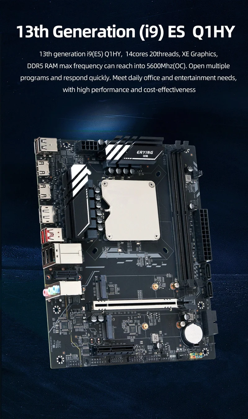 DIY-Gaming-Computer-Motherboard mit Onboard 13. Kit Interposer Core CPU Q1HY ES 0000 (siehe i9 13900HK) 14C20T DDR5 Desktops