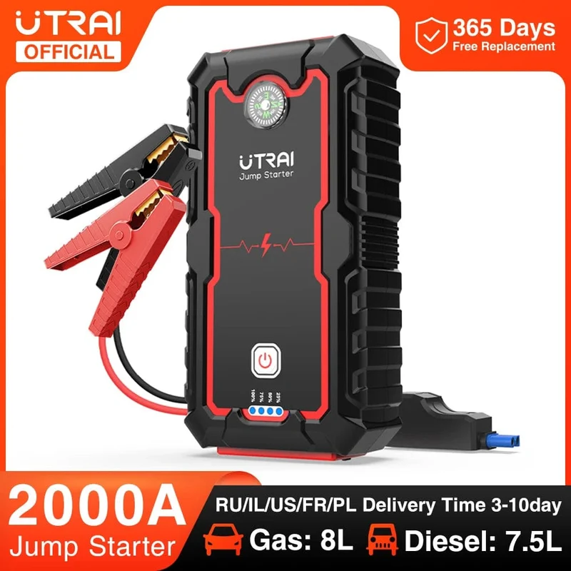UTRAI 2000A Starthilfe Power Bank Tragbares Ladegerät Ausgangsgerät Für 8.0L/6.0L Notfall Autobatterie Starthilfe