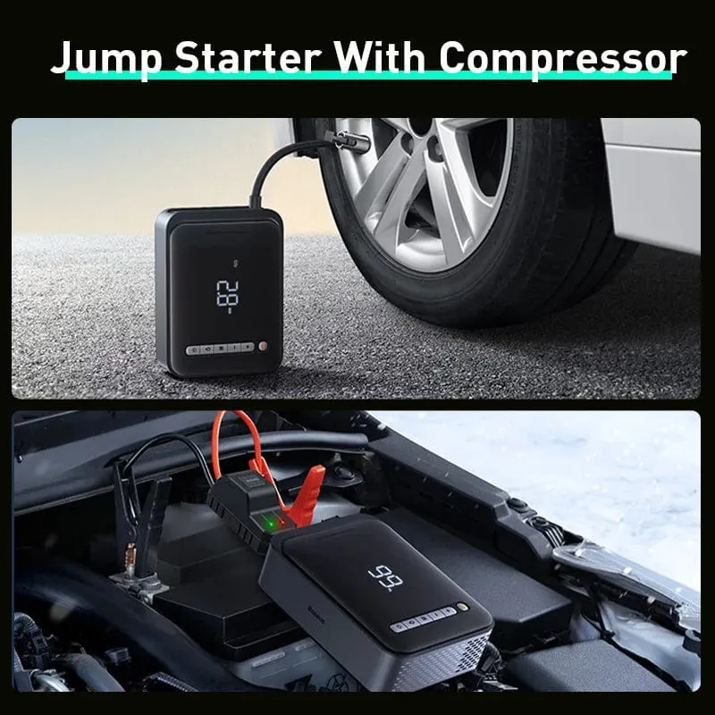 Baseus 2 In 1 Auto Starthilfe Power Bank Luft Kompressor Inflator Pumpe 1000A Tragbare Power Station Auto Batterie Ladegerät Booster