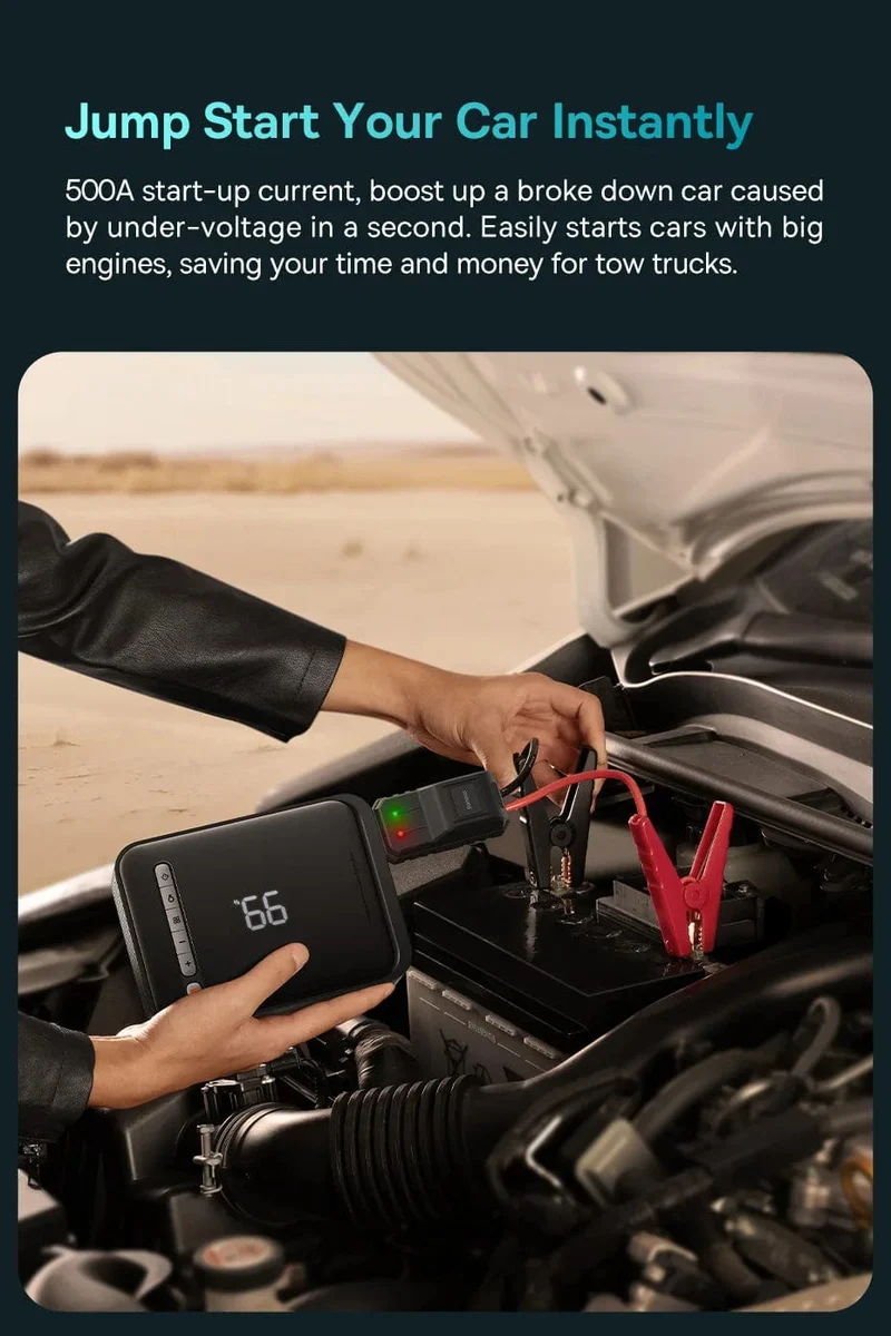 Baseus 2 In 1 Auto Starthilfe Power Bank Luft Kompressor Inflator Pumpe 1000A Tragbare Power Station Auto Batterie Ladegerät Booster