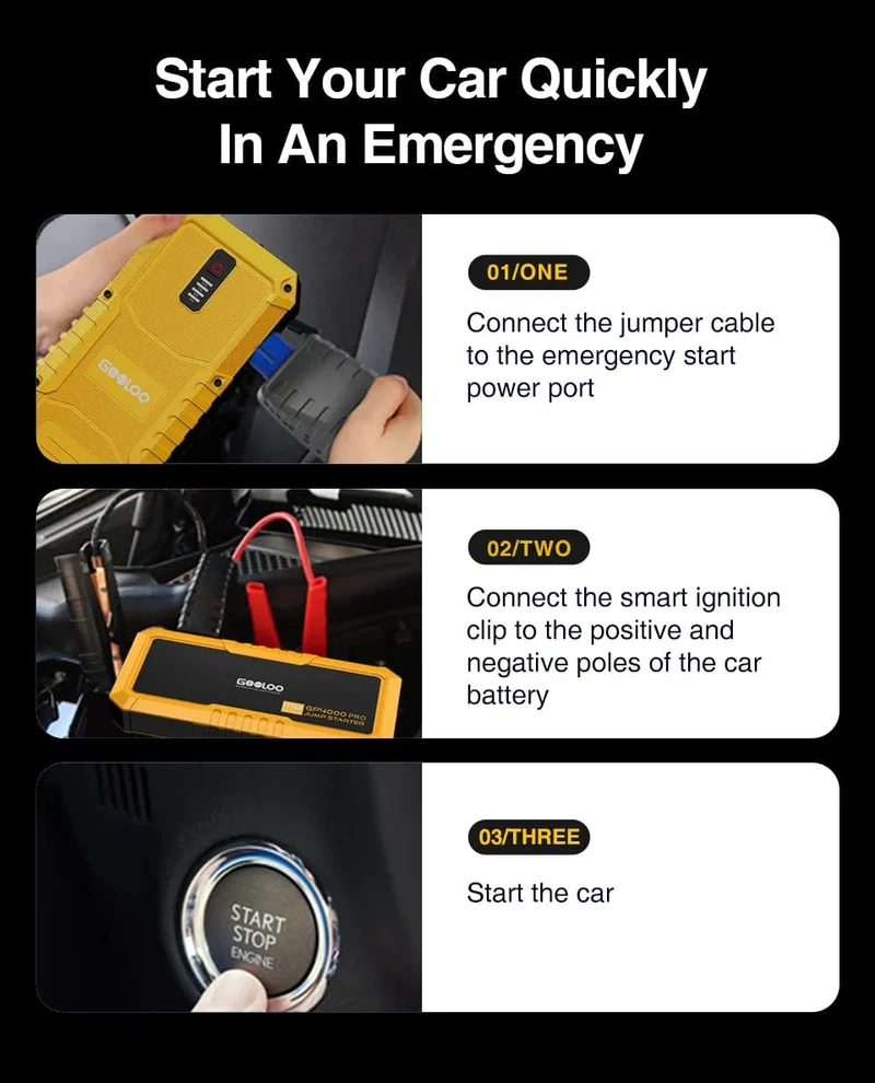GOOLOO 4000A Start Power Bank 26800mAh Starthilfe Auto Booster Externe Batterie 12V Start Gerät für Benzin Diesel Powerbank
