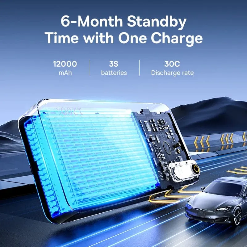 Baseus 1200A Auto-Starthilfe-Powerbank, 12000 mAh, tragbare Batteriestation für 2.5 l/6 l Auto-Notstartgerät