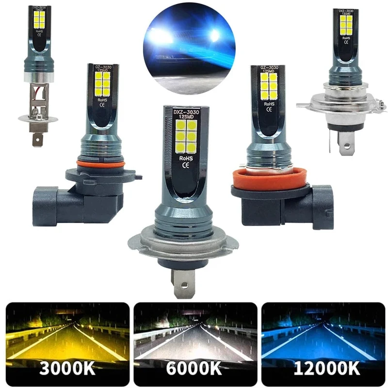 2Pcs H4 H7 LED Scheinwerfer H11 H8 H9 H1 H3 Auto Nebel Licht Led-lampen 9005 9006 Hb3 Hb4 Auto fahren Laufen Lampen 12000LM 12V 6000K