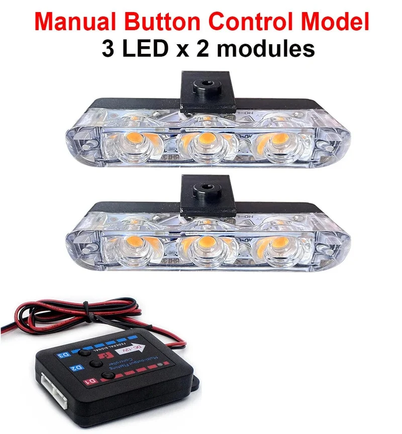 3 LED Auto Kühlergrill Strobe Polizei Lichter Flash Warnleuchte Rot Blau Gelb Rettungsfahrzeug Notfall Blinker Signal Beleuchtung