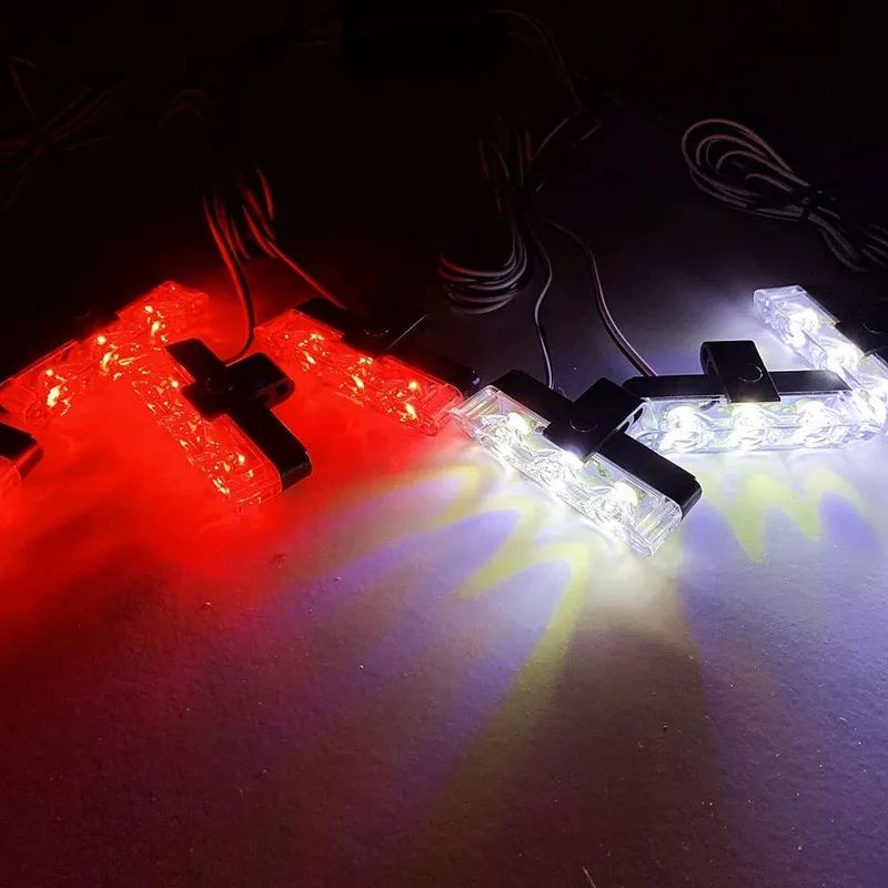 3 LED Auto Kühlergrill Strobe Polizei Lichter Flash Warnleuchte Rot Blau Gelb Rettungsfahrzeug Notfall Blinker Signal Beleuchtung