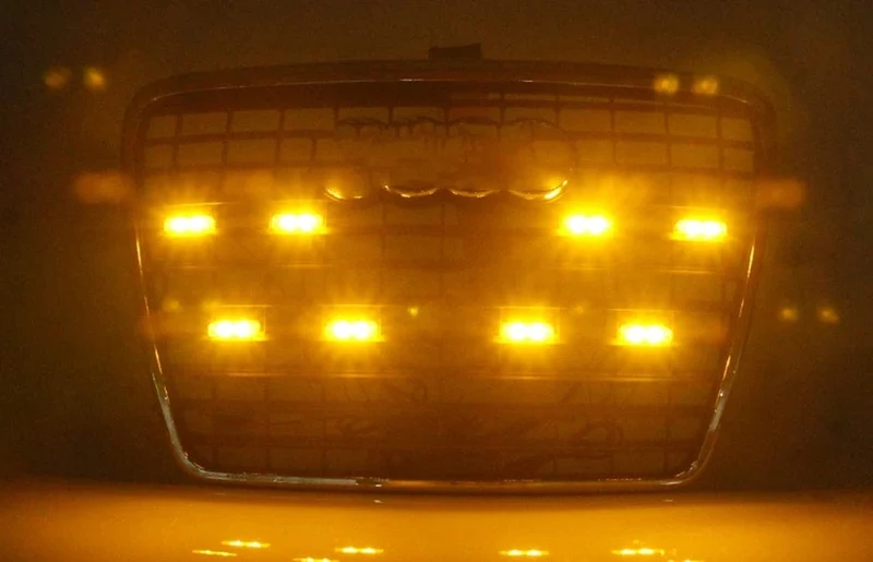 3 LED Auto Kühlergrill Strobe Polizei Lichter Flash Warnleuchte Rot Blau Gelb Rettungsfahrzeug Notfall Blinker Signal Beleuchtung